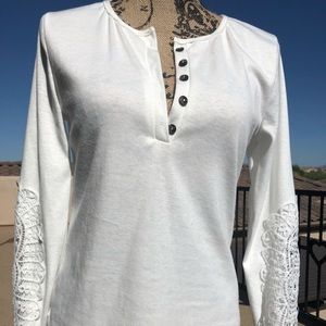 White long sleeve top.